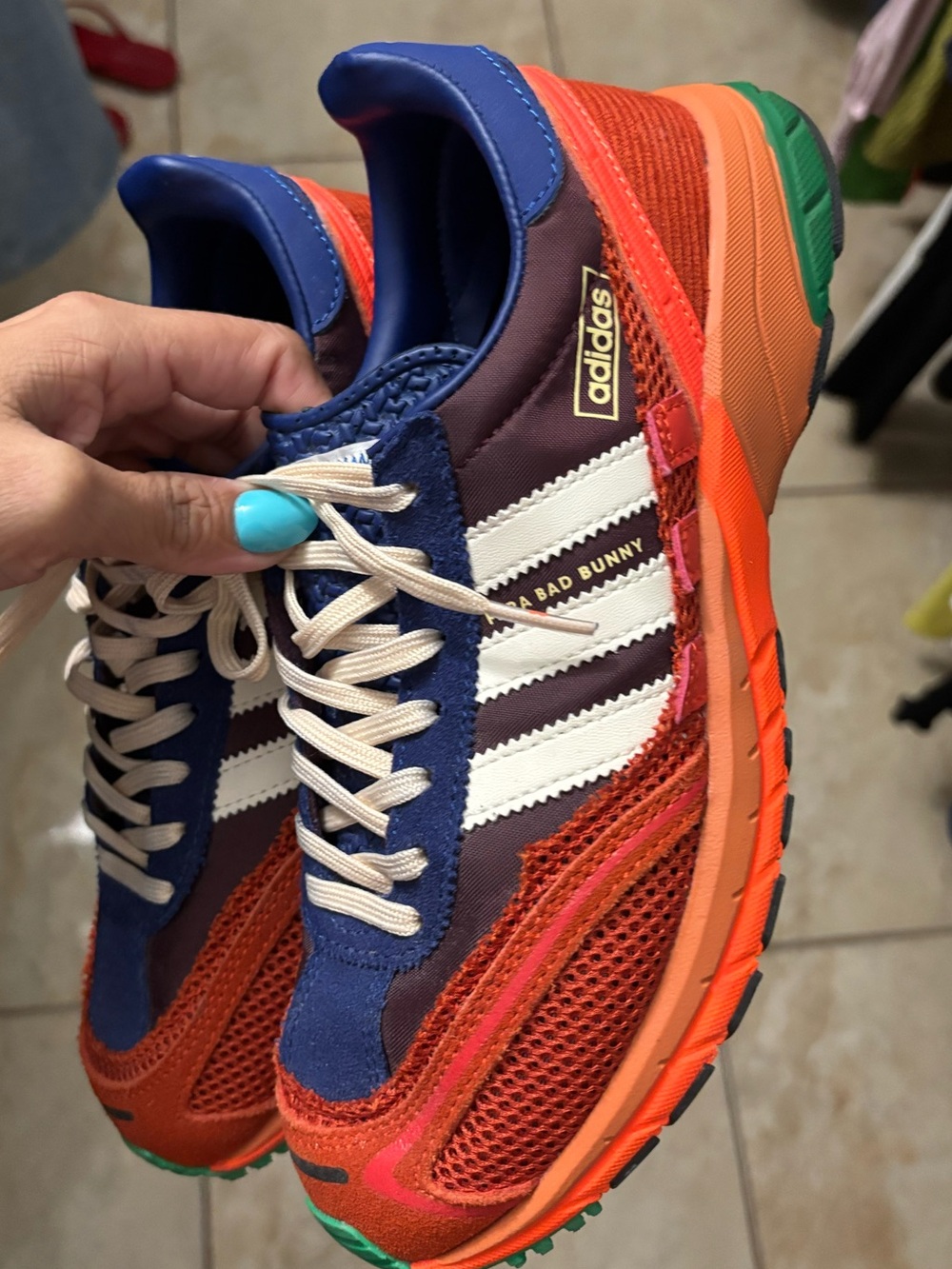 adidas Multicolor Bad Bunny Collab Runner - Blue, Orange, Green